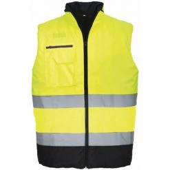 Gilet Bodywarmer Haute Visibilité Portwest Bicolore Jaune / Bleu Marine XL