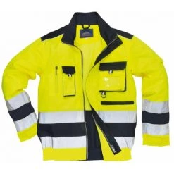 Blouson Multipoches Haute Visibilité Portwest Lille Classe 3 Jaune / Marine XXL