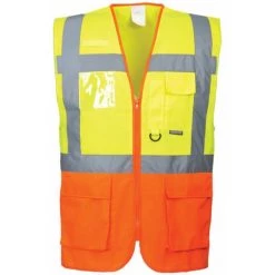 Gilet Haute Visibilité Zippé Portwest Executive Prague Jaune / Orange 3XL - Jaune / Orange
