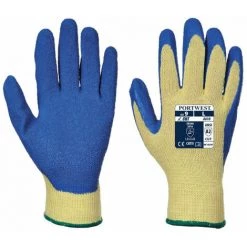 Gants Anti-coupure Portwest GRIP LATEX COUPURE 3 Jaune / Bleu 9 - Jaune / Bleu
