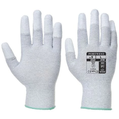 Portwest - Gant Antistatique Doigts Enduit PU - A198 Taille:XL - Gris 1 Portwest - Gant Antistatique Doigts Enduit PU - A198 Taille:XL - Gris