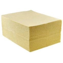 Portwest - Tapis Absorbant Produits Chimiques (200 Unités) - SM80 Taille:Unique - Jaune