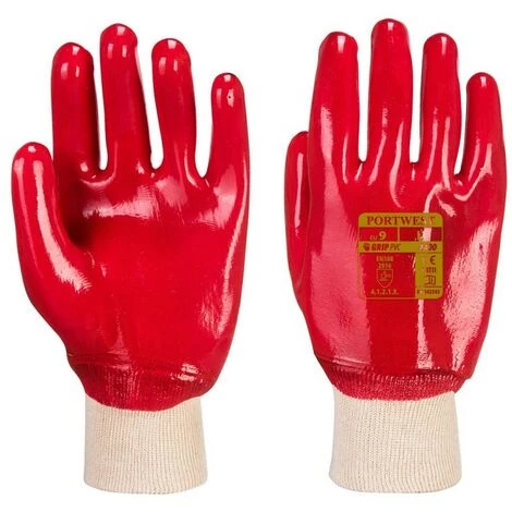 Portwest - Gant PVC Poignet Tricot - A400 Taille:XL - Rouge 1 Portwest - Gant PVC Poignet Tricot - A400 Taille:XL - Rouge