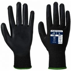 Gants Anti-coupure Niveau 3 Portwest ECO-CUT GLOVE Noir 8 - Noir