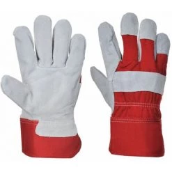 Gants De Travail En Cuir Bovin Portwest DOCKER PREMIUM Rouge 8 - Rouge