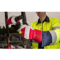 Gants De Travail En Cuir Bovin Portwest DOCKER PREMIUM Rouge 8 - Rouge -PORTWEST Soldes 16306842 4