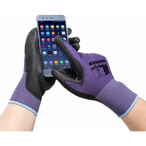 Gants De Manutention PU Tactile Portwest Violet 11 - Violet 2 Gants De Manutention PU Tactile Portwest Violet 11 - Violet – Image 2
