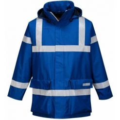 Veste De Pluie Anti-statique Portwest BIZFLAME RAIN Bleu Royal XXL