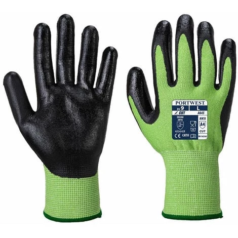 Gants Anti-coupures Portwest A645 Green Cut 5 Mousse Nitrile Vert / Noir 10 - Vert / Noir 1 Gants Anti-coupures Portwest A645 Green Cut 5 Mousse Nitrile Vert / Noir 10 - Vert / Noir