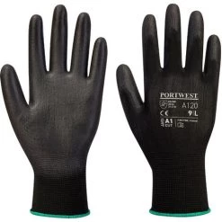 PORTWEST Paire De Gants Enduit Noir Manutention Générale Noir XS - Noir