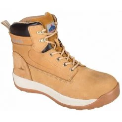 Chaussures De Sécurité Montantes Portwest Brodequin Constructo Nubuck S3 HRO Miel 43 - Miel