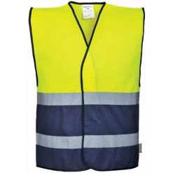 Gilet Sécurité Haute Visibilité Portwest Bicolore Jaune / Bleu Marine XXL - XXXL