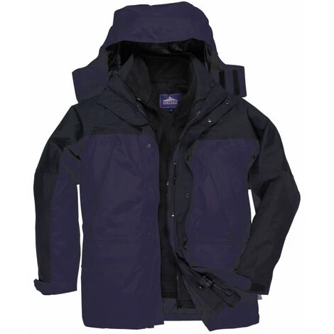 Parka Imperméable 3 En 1 Respirante Portwest Orkney Marine XL 1 Parka Imperméable 3 En 1 Respirante Portwest Orkney Marine XL