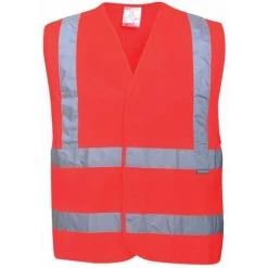 Gilet Haute Visibilité Portwest Baudrier Double Ceinture Rouge XXL - XXXL - Rouge