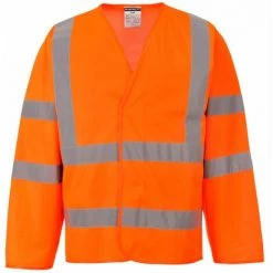 Gilet Haute Visibilité Portwest Baudrier Double Ceinture Manches Longues Orange S - M