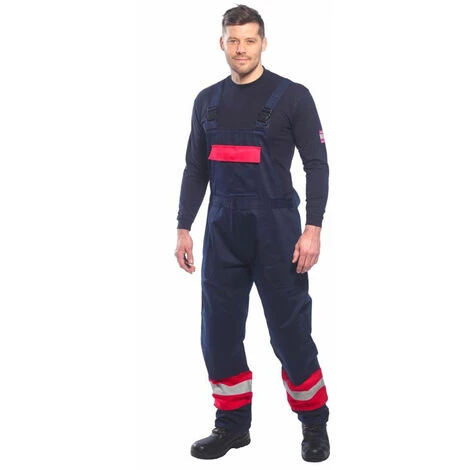 Cotte à Bretelles Ignifugée Bicolore Antistatique Portwest Bizflame Marine XXL - Marine 4 Cotte à Bretelles Ignifugée Bicolore Antistatique Portwest Bizflame Marine XXL - Marine – Image 4