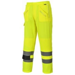 Pantalon Haute Visibilité Portwest Action Poches Genouillères Jaune S -PORTWEST Soldes 3900584 3
