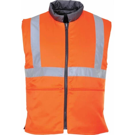 Gilet Sans Manches Haute Visibilité Froid Portwest Réversible Orange XXL 1 Gilet Sans Manches Haute Visibilité Froid Portwest Réversible Orange XXL