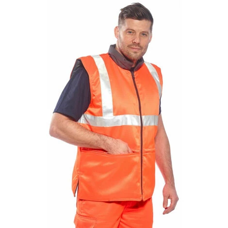 Gilet Sans Manches Haute Visibilité Froid Portwest Réversible Orange XXL 3 Gilet Sans Manches Haute Visibilité Froid Portwest Réversible Orange XXL â Image 3