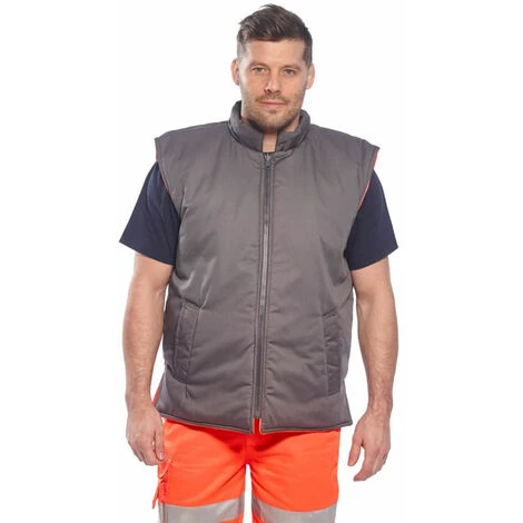 Gilet Sans Manches Haute Visibilité Froid Portwest Réversible Orange XXL 4 Gilet Sans Manches Haute Visibilité Froid Portwest Réversible Orange XXL â Image 4
