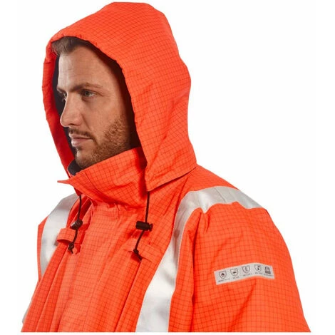 Blouson Ignifugé Pluie Haute Visibilité Antistatique Portwest Bizflame Orange S 2 Blouson Ignifugé Pluie Haute Visibilité Antistatique Portwest Bizflame Orange S – Image 2
