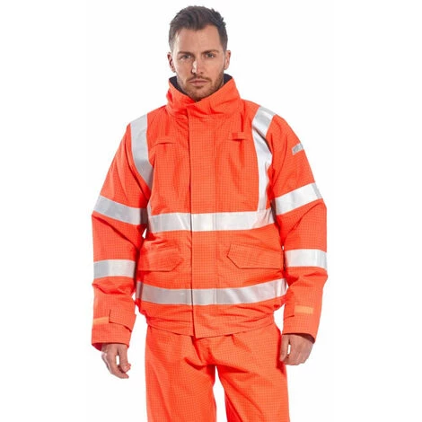 Blouson Ignifugé Pluie Haute Visibilité Antistatique Portwest Bizflame Orange S 3 Blouson Ignifugé Pluie Haute Visibilité Antistatique Portwest Bizflame Orange S – Image 3