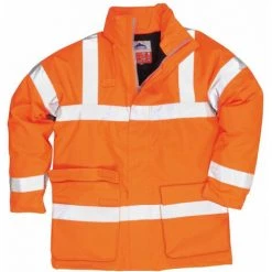 Parka Ignifugé Haute Visibilité Antistatique Portwest Bizflame Rain Orange 3XL