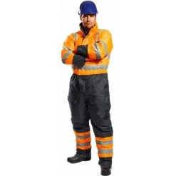 Combinaison Haute Visibilité Matelassée Imperméable Portwest Contrast Orange / Marine 3XL -PORTWEST Soldes 3940059 4