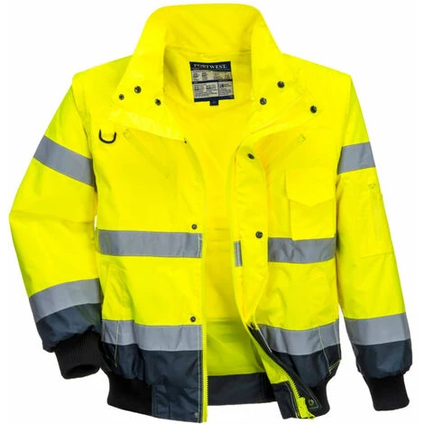 Blouson Haute Visibilité 3 En 1 Portwest Manches Amovibles Bicolore Jaune / Marine XS 1 Blouson Haute Visibilité 3 En 1 Portwest Manches Amovibles Bicolore Jaune / Marine XS