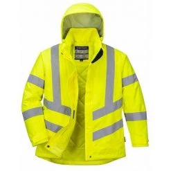 Parka De Travail Hiver Haute Visibilité Matelassée Femme Portwest Jaune Fluo XL