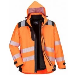 Blouson 3 En 1 Haute Visibilité Imperméable PW3 Portwest Orange / Noir 3XL