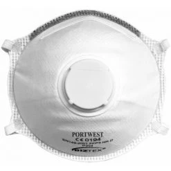 10 Masques Jetables FFP3 à Valve Dolomite Coque De Respiration Légère Portwest Blanc Unique - Blanc