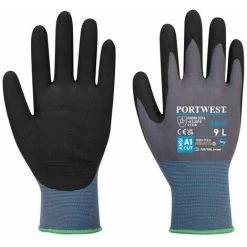 Gants De Travail Anti-abrasion NPR Pro Mousse Nitrile Portwest Bleu Gris 10 - Bleu Gris
