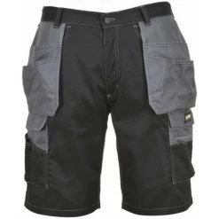 Short De Travail Multi-poche Portwest GRANIT Noir / Gris S - Noir / Gris