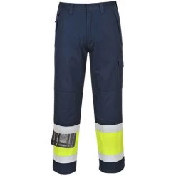 Pantalon Hi-Vis MODAFLAME Couleur : Jaune/Marine Taille XXL - PORTWEST