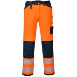 Pantalon PW3 Hi-Vis Work Couleur : Orange/Marine Sh Taille 44 - PORTWEST