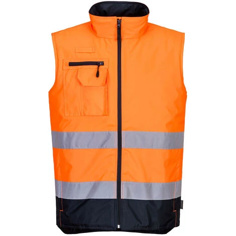 Gilet Bodywarmer Haute-visibilité Bicolore Couleur : Orange/Marine Taille S - PORTWEST 1 Gilet Bodywarmer Haute-visibilité Bicolore Couleur : Orange/Marine Taille S - PORTWEST