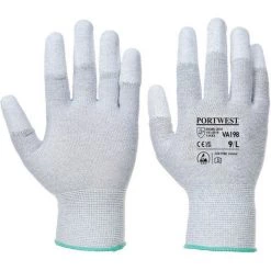 Gant Vending Fingertip Antistatique Enduit PU Couleur : Gris Taille XXS - PORTWEST