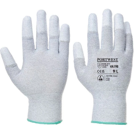 Gant Vending Fingertip Antistatique Enduit PU Couleur : Gris Taille XXS - PORTWEST 1 Gant Vending Fingertip Antistatique Enduit PU Couleur : Gris Taille XXS - PORTWEST