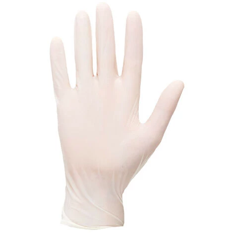 Gants à Usage Unique Latex Poudré Couleur : Blanc Taille L - PORTWEST 1 Gants à Usage Unique Latex Poudré Couleur : Blanc Taille L - PORTWEST