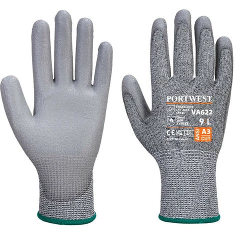 Gant Vending MR Anti Coupure Enduit PU Couleur : Gris Taille XL - PORTWEST 1 Gant Vending MR Anti Coupure Enduit PU Couleur : Gris Taille XL - PORTWEST