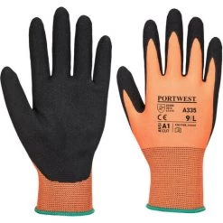 Gant Dermi-Grip NPR15 Nitrile Sablé Couleur : Orange/Noir Taille XS - PORTWEST