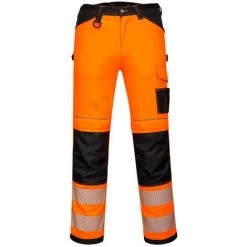 Pantalon PW3 Hi-Vis Work Couleur : Orange/Noir Shor Taille 44 - PORTWEST