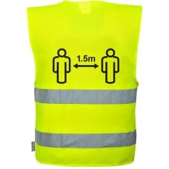 Gilet Distanciation Sociale 1m50 Couleur : Jaune Taille S/M - PORTWEST