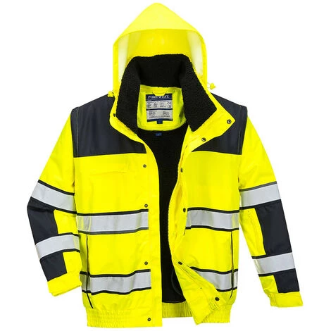 Blouson HiVis 3 En 1 Couleur : Jaune/Noir Taille 4XL - PORTWEST 1 Blouson HiVis 3 En 1 Couleur : Jaune/Noir Taille 4XL - PORTWEST