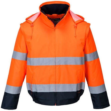 Blouson HV 2-en-1 HV Doublé Polaire Couleur : Orange/Marine Taille L - PORTWEST 1 Blouson HV 2-en-1 HV Doublé Polaire Couleur : Orange/Marine Taille L - PORTWEST