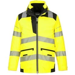 Parka PW3 Hi-Vis 5-en-1 Couleur : Jaune/Noir Taille L - PORTWEST