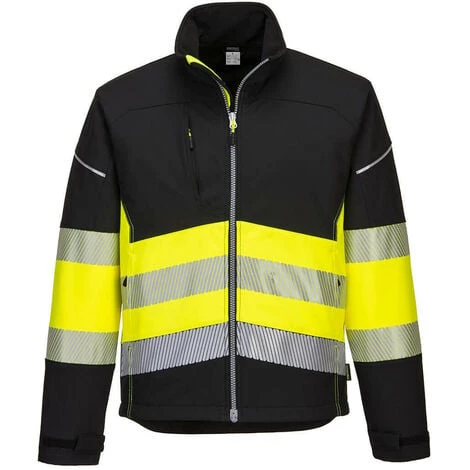 Veste Softshell PW3 Haute Visibilité Classe 1 Couleur : Noir/jaune Taille 4XL - PORTWEST 1 Veste Softshell PW3 Haute Visibilité Classe 1 Couleur : Noir/jaune Taille 4XL - PORTWEST