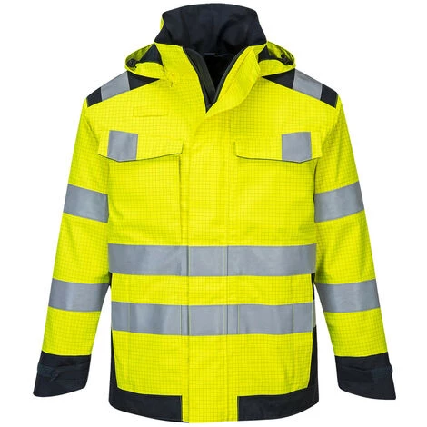 Veste De Pluie Modaflame Arc électrique Couleur : Jaune/Marine Taille 4XL - PORTWEST 1 Veste De Pluie Modaflame Arc électrique Couleur : Jaune/Marine Taille 4XL - PORTWEST