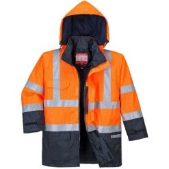 Parka HV Bizflame Rain Multi-risques Couleur : Orange/Marine Taille XL - PORTWEST